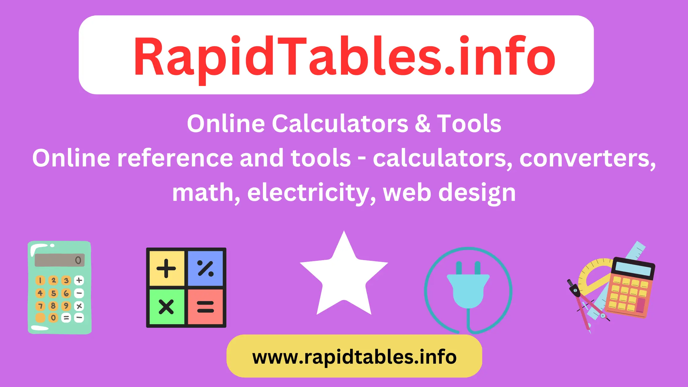 Online Calculators and Tools - RapidTables.me